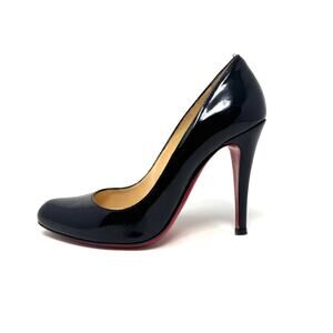 Christian Louboutin New Simple Pump 120 Black Patent Leather Heels Size 37 / 7
